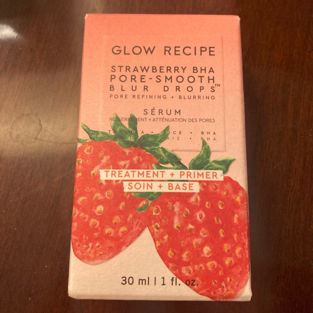 NIB Glow Recipe Strawberry BHA Pore-Smooth Blur Drops